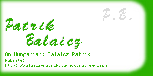 patrik balaicz business card